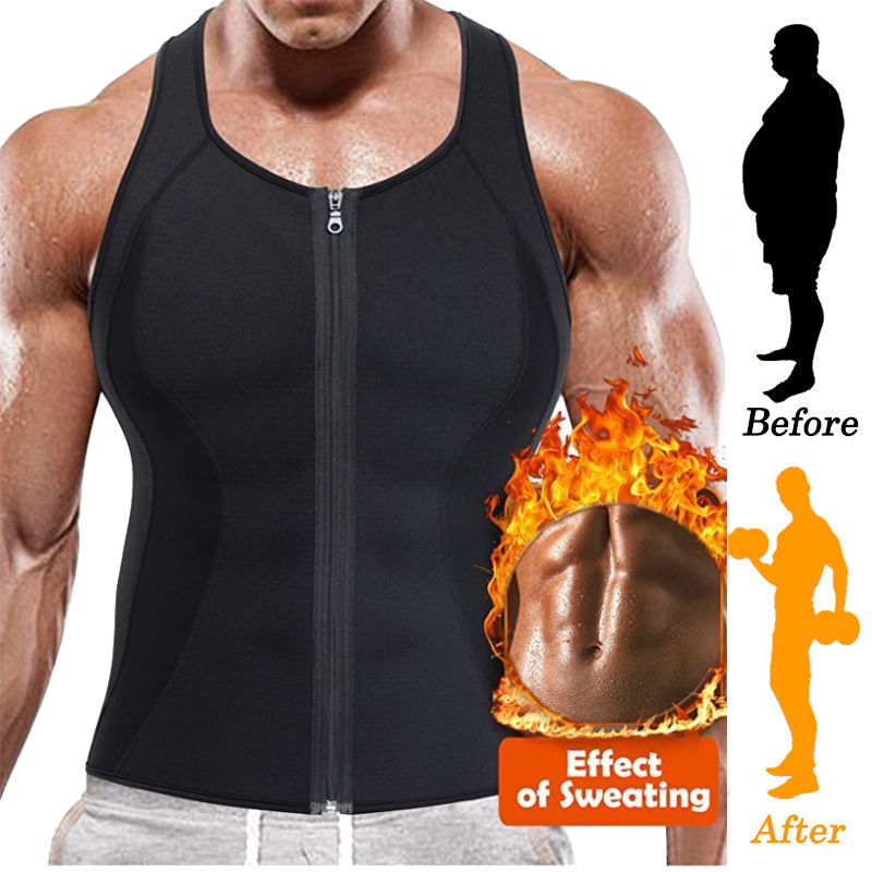 Men's Neoprene Sauna Sweat Vest Body Shaper Sport Slimming Compression Workout gallery