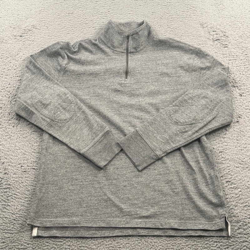 JCrew Sweater Men's Medium 1/4 Zip Pullover Oarsman Gray Golf Tennis Preppy gallery