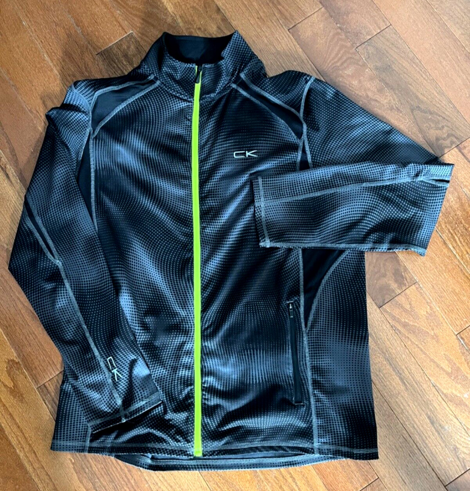 Men's Gray /Black CALVIN KLEIN Performance Zip-up Activewear Jacket Sz LG - B12