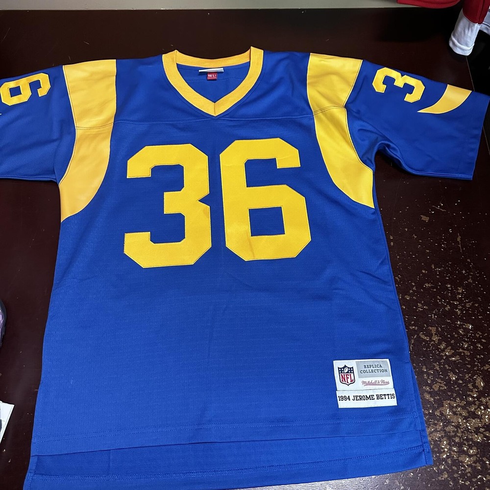Mitchell & Ness LA Rams Jerome Bettis #36 Replica Jersey Blue Yellow 36 LARGE