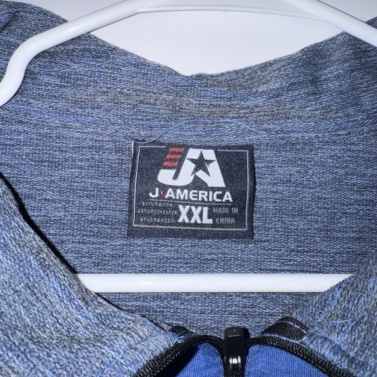 Men’s XXL J. America 1/4 Zip Collared Pullover Long Sleeve Tri-Star Logo gallery