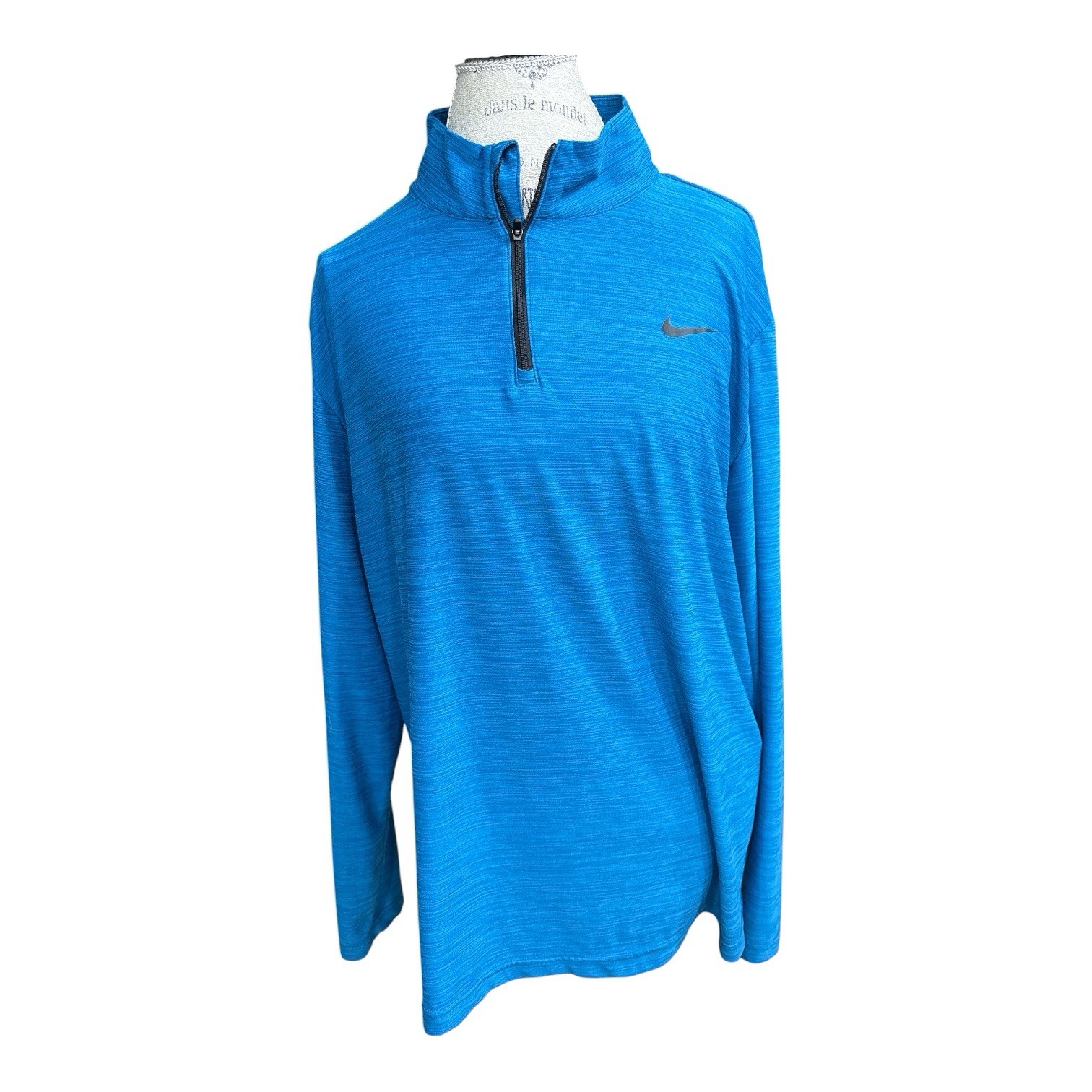 Nike Breathe Dri Fit Quarter Zip Pullover Mens XL Blue Gym Training gallery