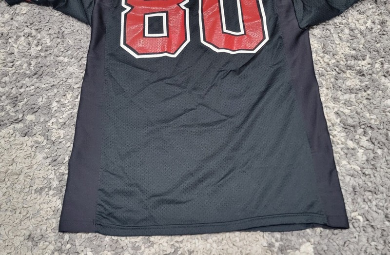 Vintage Wilson Football Jersey Men Large Mesh Nylon Black & Red MV #80 USA white gallery