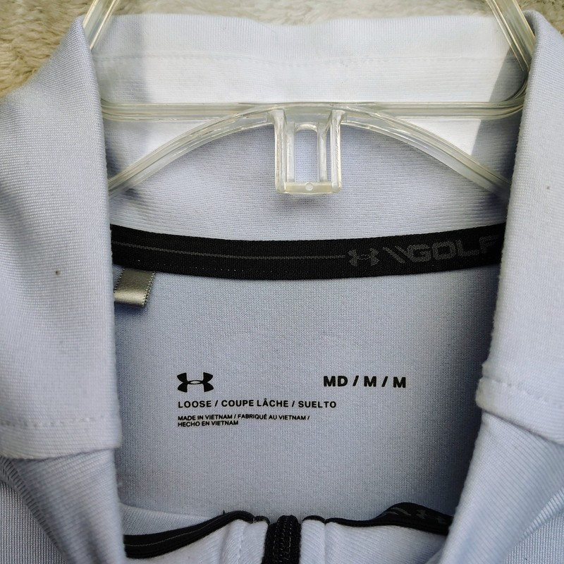 Under Armour Men's MD Loose Fit 1/4 Zip Pullover Activewear Top Blue Black Golf gallery