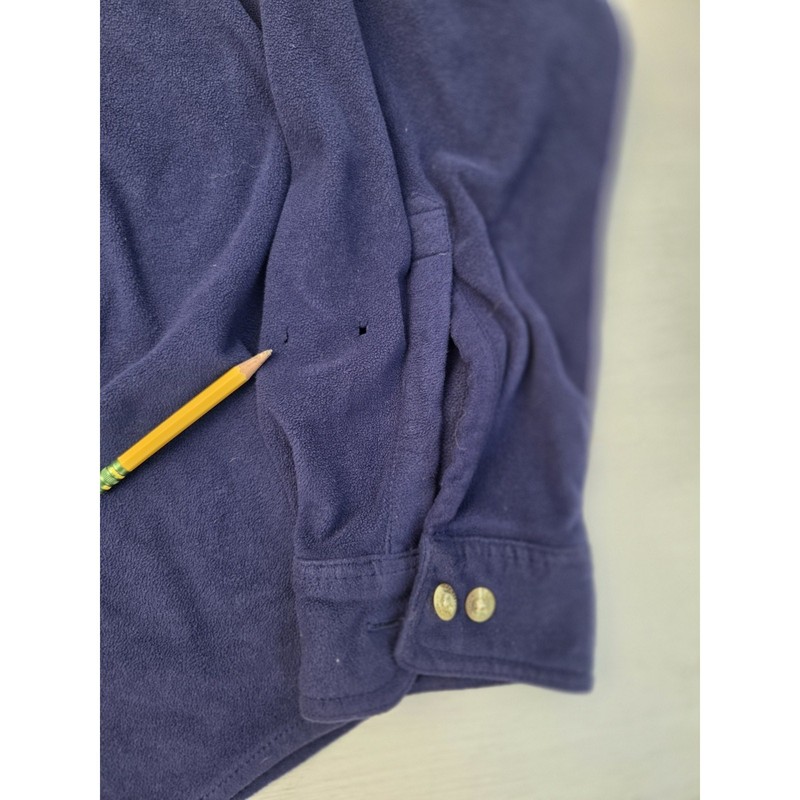 Vtg Columbia Fleece Shirt Jacket Mens L Blue Button Front Long Sleeve Outdoor gallery