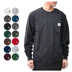 Carhartt Men’s Long Sleeve Shirt Loose Fit Heavyweight Pocket Work T-Shirt