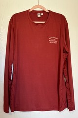Bearded Goat Maroon Long Sleeve Biker Performance Tee NWT Mens Athletic