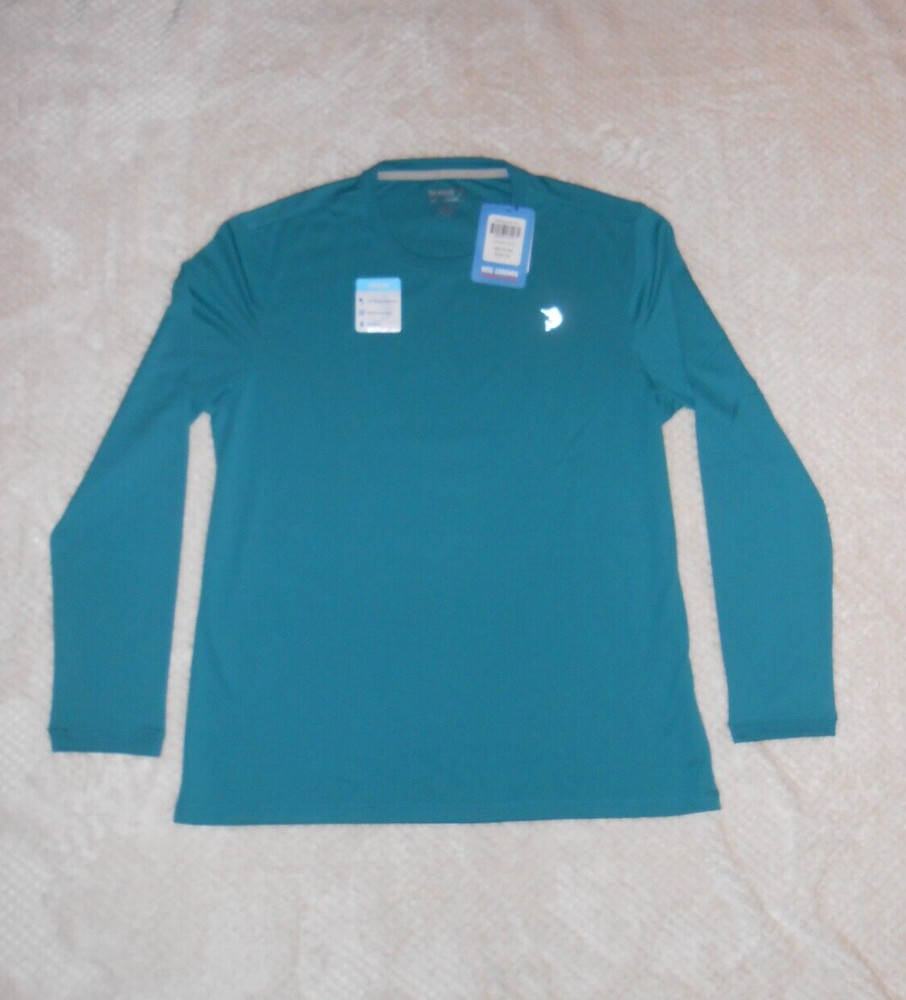 Reel Legends M Freeline Fishing Long Sleeve Shirt Harbor Blue / Teal UPF 30 NWT