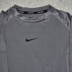 Nike Pro Dri-FIT Men’s Athletic Fit Crew Raglan Stretch Tee Gray XL