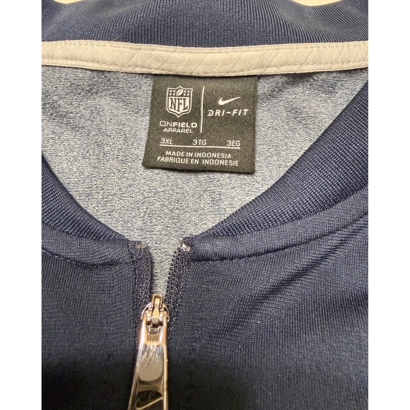 Nike Dallas Cowboys NFL Onfield Quarter Zip Pullover Navy Gray 3XL Dri-FIT gallery