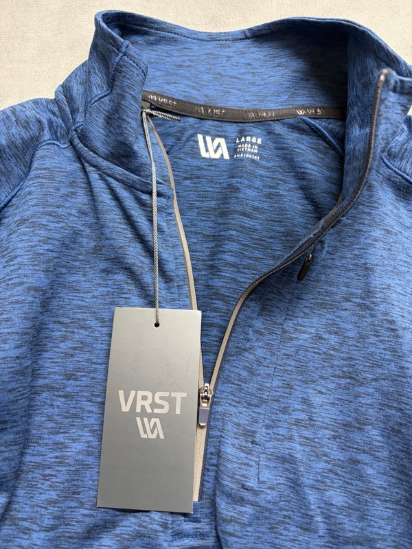 VRST Accelerate Warm 1/2 Zip Pullover Mens Large NWT Blue Performance Activewear gallery