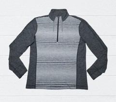 Lululemon Surge Warm Half 1/2 Zip Pullover Men’s XL Gray Mini Akido Stripe EUC