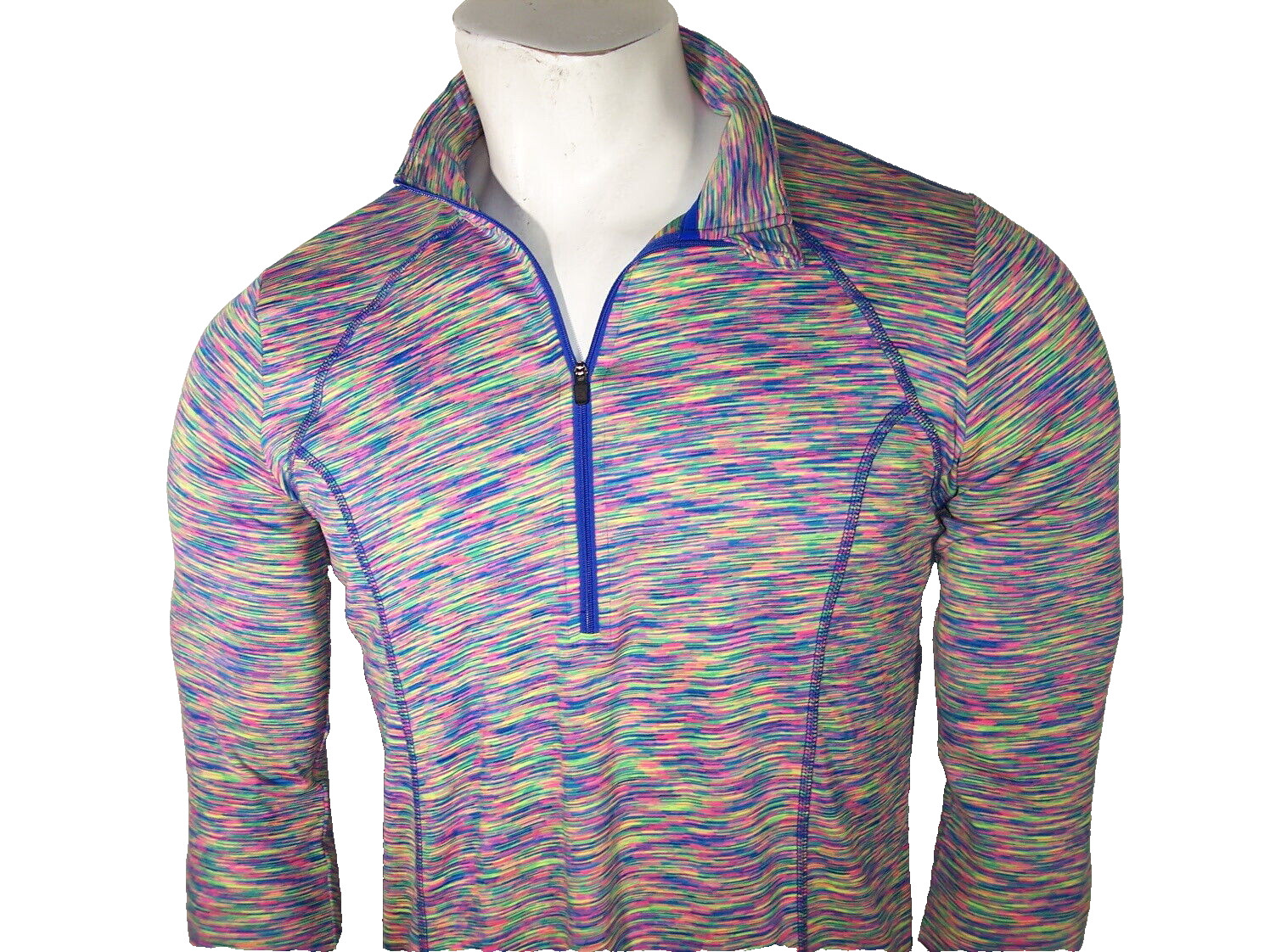 New Xersion Pride Large Rainbow Striped 1/4 Zip Poly/Spandex Pullover Shirt gallery