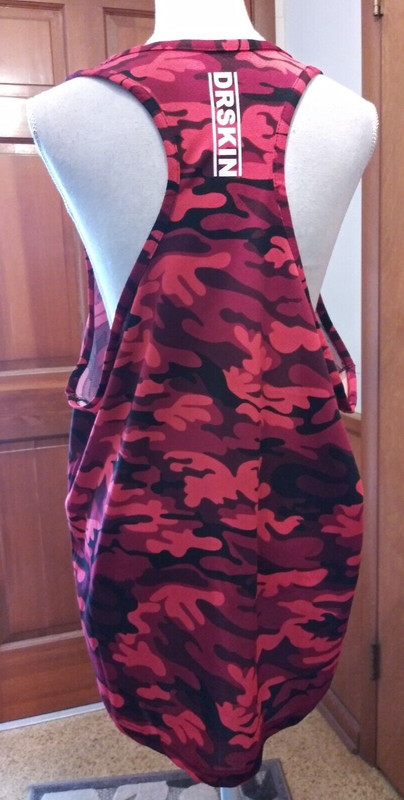 DRSKIN Mens XL Camo Dri-Fit Active Wear Stretchy Mesh Muscle Tank 30" Long New gallery