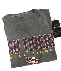 LSU Louisiana State University Men’s Sport GEAUX Tiger Gray Tee T-Shirt