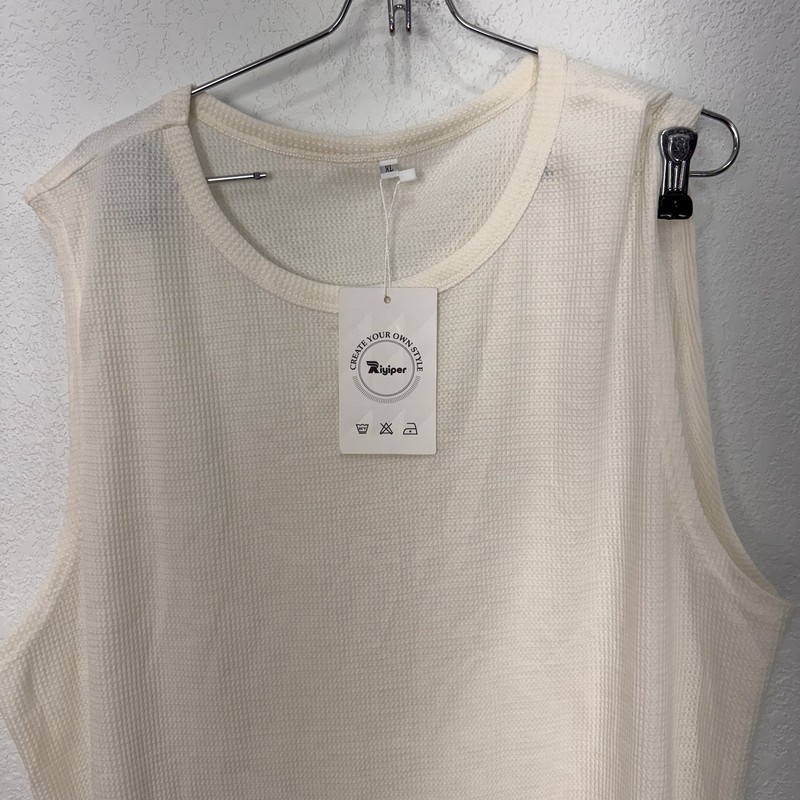 Ivory Waffle Warm Under Shirt For Men Size XL Casual Sleeveless Muscle T New gallery