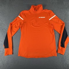 Brooks Pullover Mens Small Orange Half Zip Running Jacket Equilibrium Technology