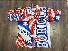 Mega USA Himno de Puerto Rico La Borinquena Sz XL Button Down Shirt Puerto Rico