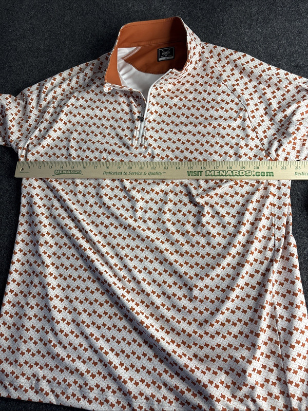 Deolax Men's XL 1/4 Zip Texas Burnt Orange and White Pull Over Poly/Spandex gallery