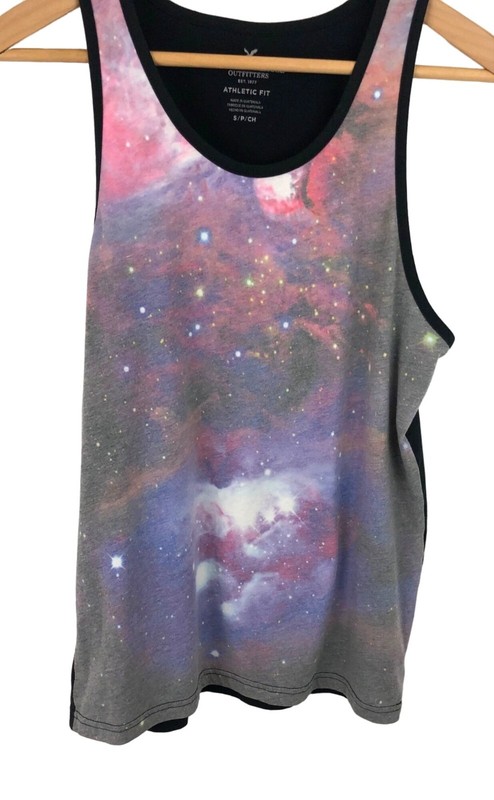 American Eagle Mens Size Small Athletic Fit Multicolor Sleeveless Tank Top Retro gallery