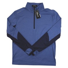 RLX Ralph Lauren 1/4 Zip Pullover Shirt Mens M Blue Heather Golf Stretch $128