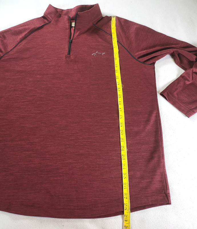 Greg Norman Play Dry Men's 1/4 Zip Long Sleeve Pullover Red Wine Burgandy Large gallery