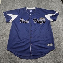 Russell Athletics Omega Billiards Pool Player Baseball Jersey Shirt Button Sz XL