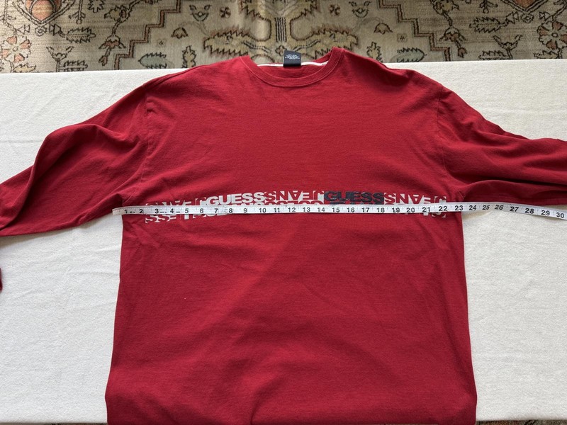Vintage Guess Red Long Sleeve T-Shirt Size XL gallery