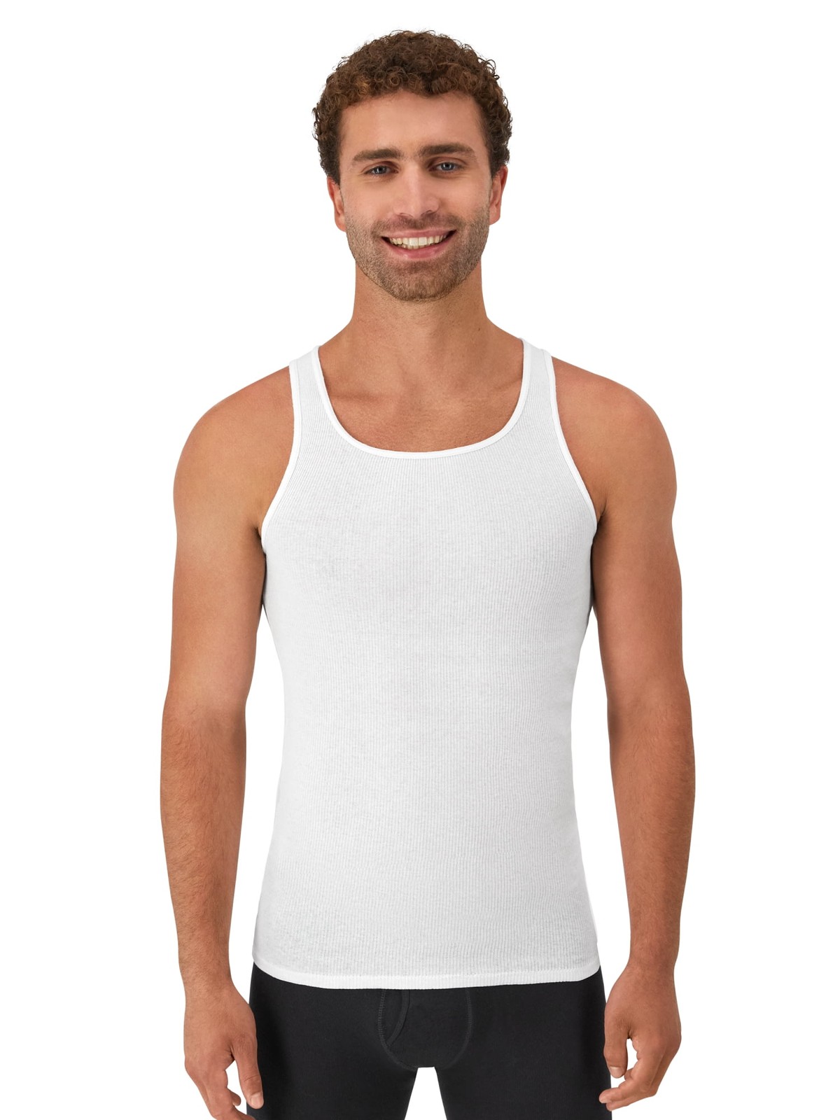 Hanes Men's Tank Top Undershirt - White Tagless, Moisture Wicking, Ribbed Fabric gallery