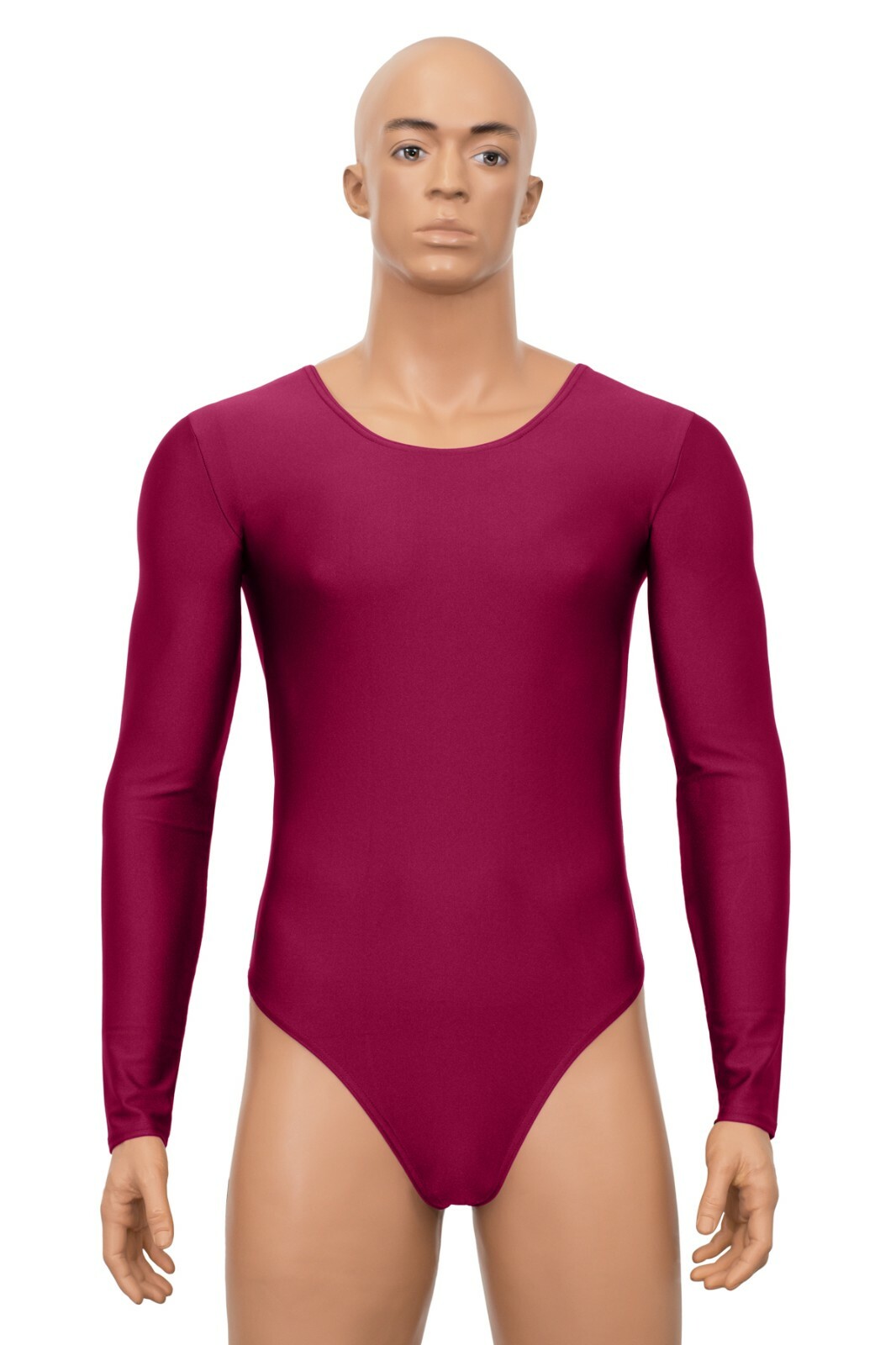 Men's string body string round neck long sleeves stretch shiny elastic shiny gallery