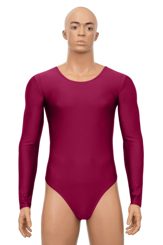 Men's string body string round neck long sleeves stretch shiny elastic shiny gallery