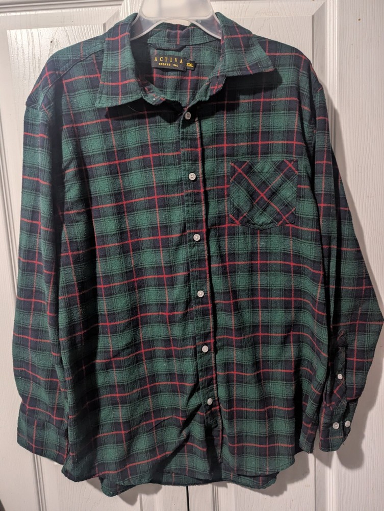 Green Black And Red Activa Flannel Sports Incorporated Xxl