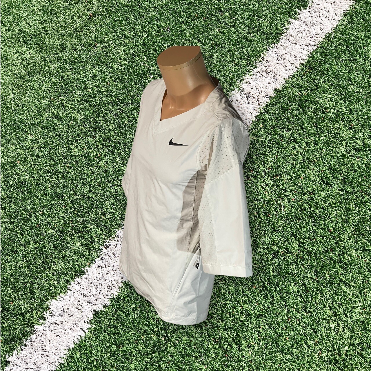MEN Nike Hot Baseball Jacket WHITE 3/4 Sleeve Pullover Size MEDIUM 897383-100 XS gallery