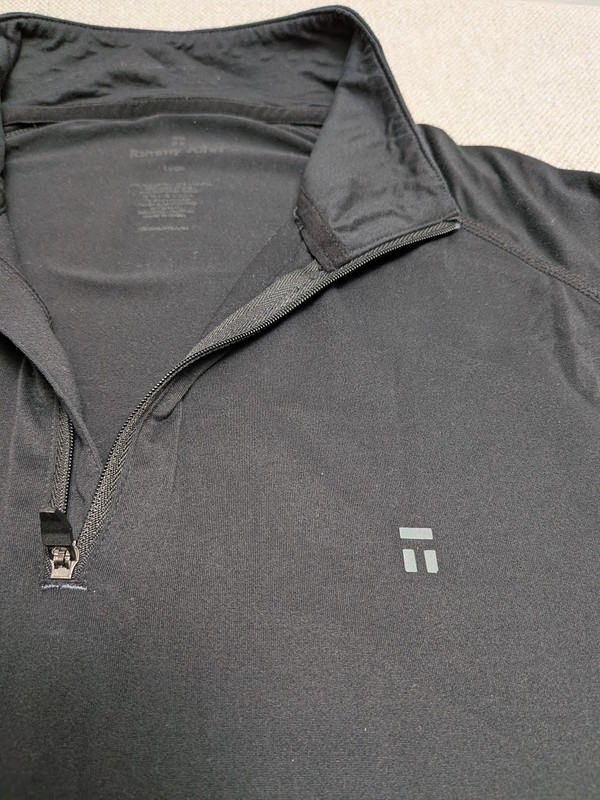 Tommy John Long Sleeve 1/4 Zip Pullover Shirt Mens L Black Logo Pocket Athletic gallery