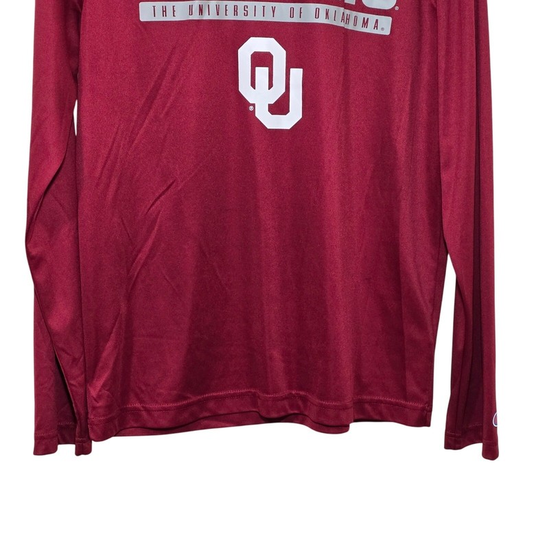Champion Oklahoma Sooners OU Long Sleeve Crimson and Cream Shirt Mens Medium gallery
