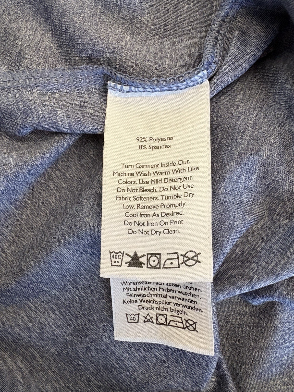 Eddie Bauer Blue Heathered Stretch Tank Top Logo Crew Neck Polyester Small gallery