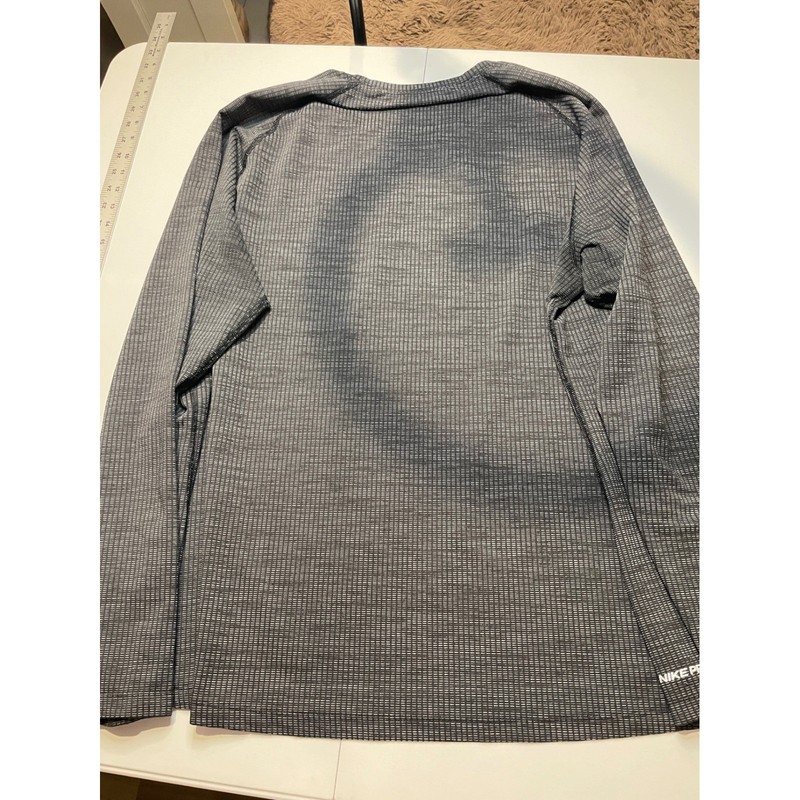 Nike Pro Dri-FIT Mens XXL Long Sleeve Training Shirt Grey Textured Performance gallery