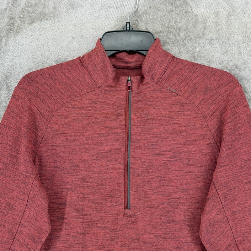 Lululemon Surge Warm Half Zip Mens Medium Heathered Dark Red Running Pullover gallery
