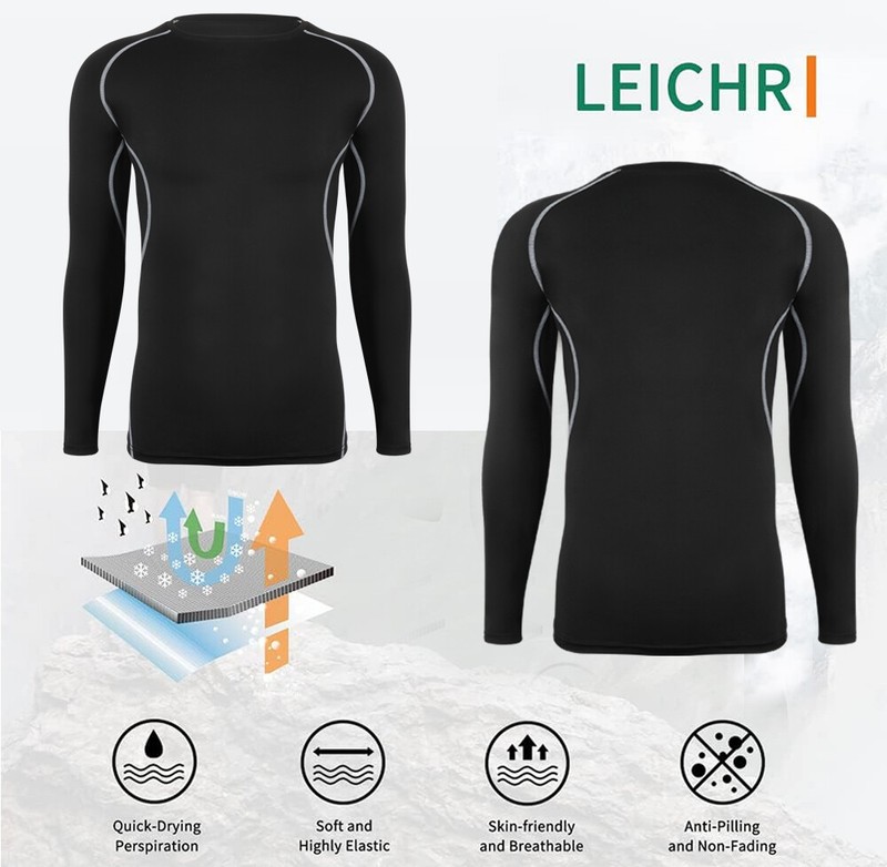 Men Compression Armour Base Layer Top Long Sleeve Thermal Gym Sports Undershirt gallery