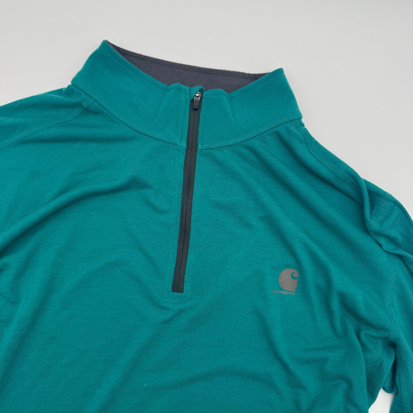Carhartt Force Extremes Quarter Zip Pullover Mens Large Teal Green Relaxed Fit gallery
