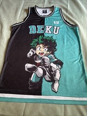 My Hero Academia Deku Split Basketball Jersey Tank Top Shirt Anime Cosplay L