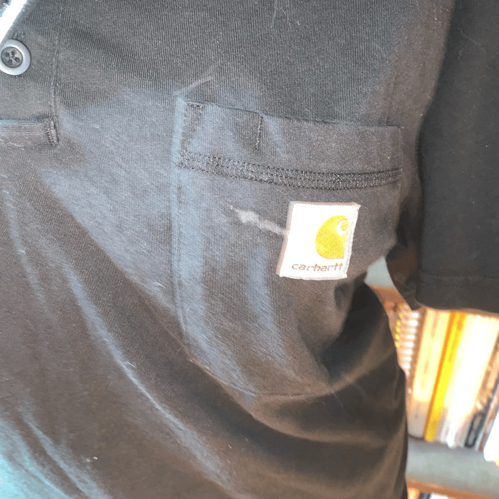 Carhartt destroyed distressed washed black M relaxed fit polo gallery