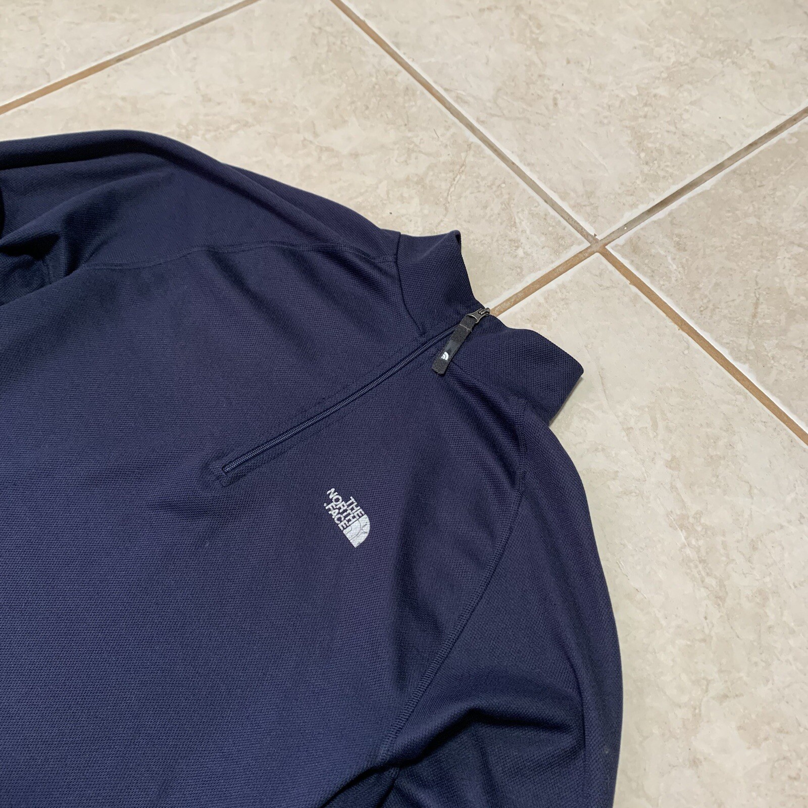 The North Face Quarter Zip Long Sleeve Pullover Navy Blue Flight Series Size S gallery