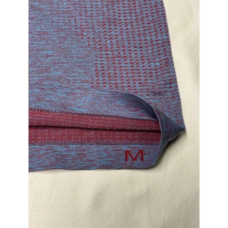 Lululemon Metal Vent Tech Short Sleeve Shirt Mens Medium Red Blue Heathered gallery