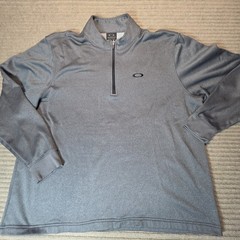 Oakley Hydrolix Pullover Mens 2Xl Gray Marled 1/4 Zip Long Sleeve Stretch Golf