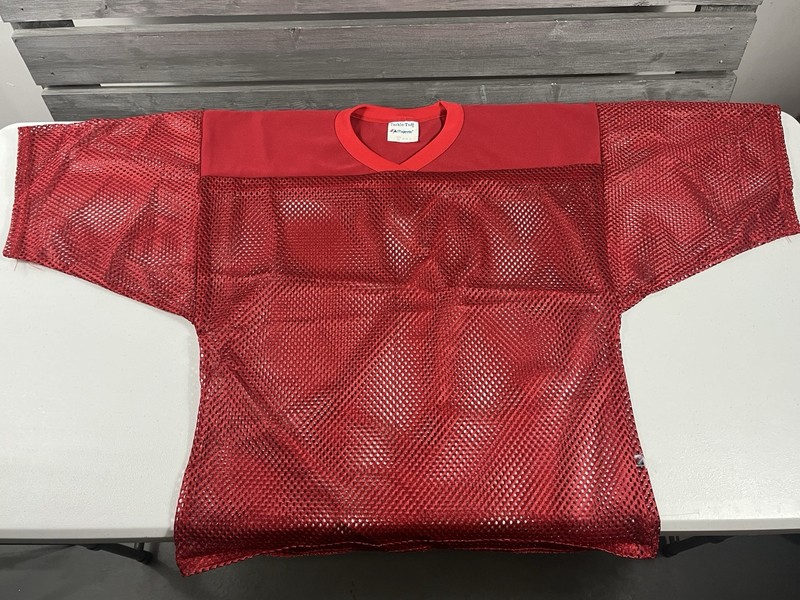 NWOT Vintage Majestic Tackle Tuff Red Mesh Practice Football Jersey Mens M gallery