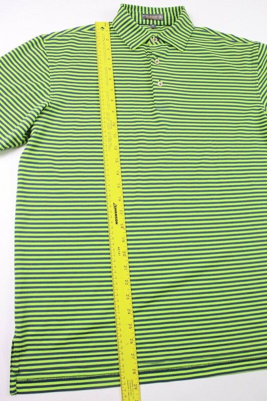 Peter Millar Summer Comfort Medium Striped Golf Performance Polo M Blue gallery