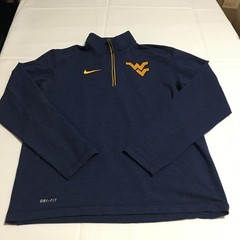 Nike West Virginia Mountaineers Pullover Men Medium Navy Blue Quarter Zip