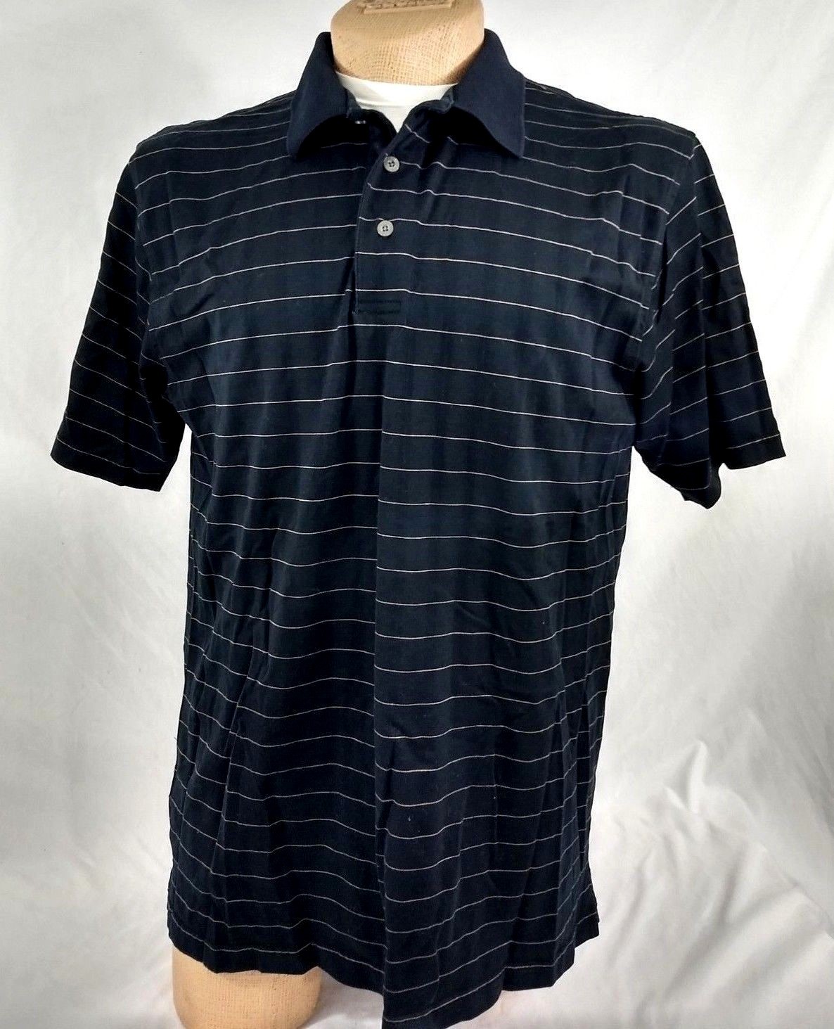 JoS A BANK Ledbetter Golf POLO SHIRT SS Mens XL Athletic Black Bronze Striped gallery