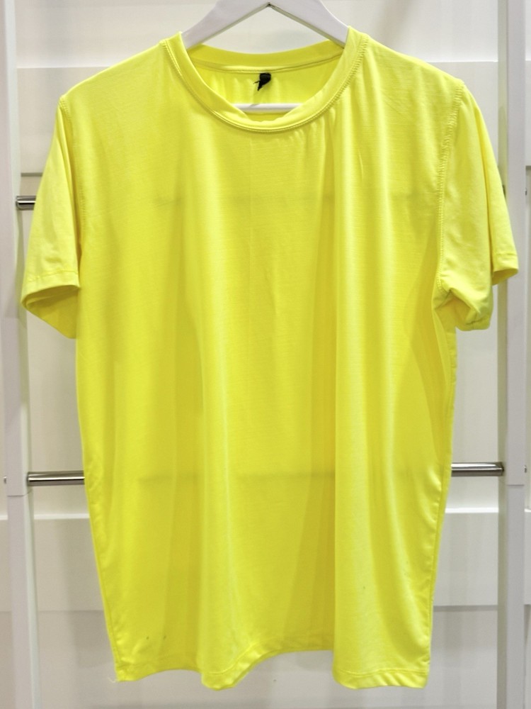 Neon Yellow Athletic Light-Weight Short Sleeve T-Shirt Mens Size Small